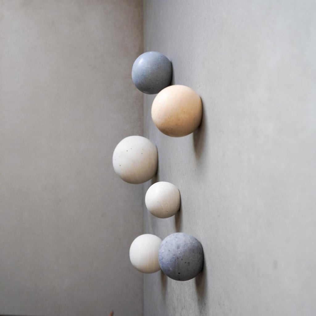 Round Cement Hook, Sphere Knob, Hat Hook, Modern Hook, Decorative Peg, Entryway Coat Hook, Wall Storage, Ball Hanger, Natural