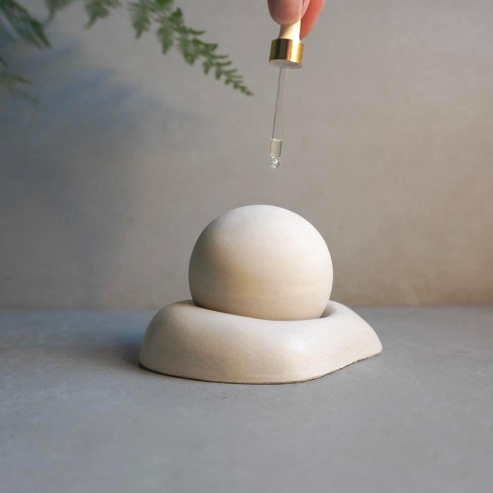 Passive Essential Oil Diffuser, Aromatherapy Ball, Concrete Dome Diffuser, Cement Decor, Fragrance Air Freshener, Diffusing Stone, Japandi
