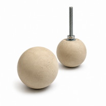 Creamy beige 1.35-inch globe concrete drawer pull