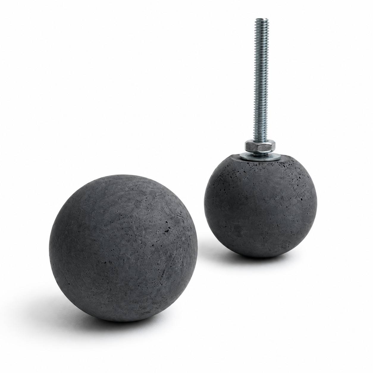 Dark gray 1.35-inch globe concrete drawer pull