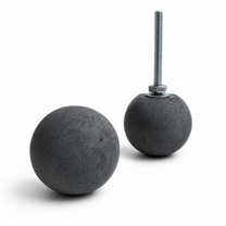 Dark gray 1.35-inch globe concrete drawer pull