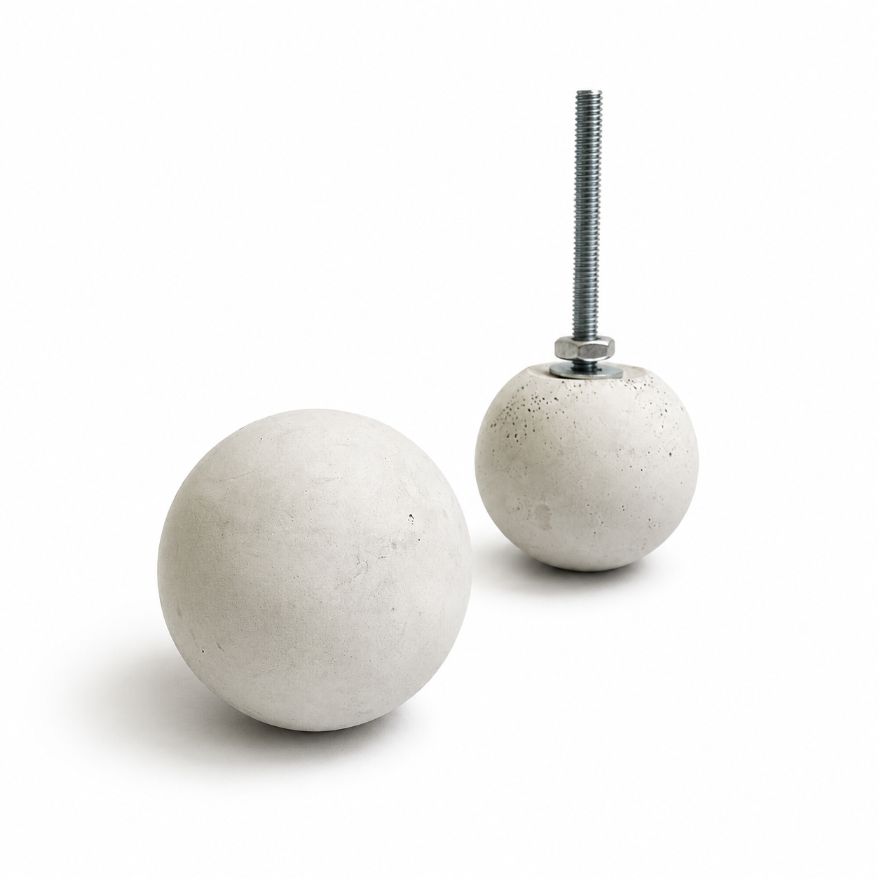 Creamy gray 1.35-inch globe concrete drawer pull