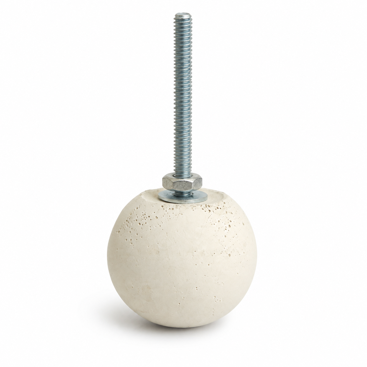 Creamy gray 1.35-inch globe concrete drawer pull
