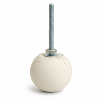 Creamy gray 1.35-inch globe concrete drawer pull