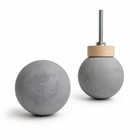 Bluish gray 1.75-inch globe concrete drawer pull with spacer