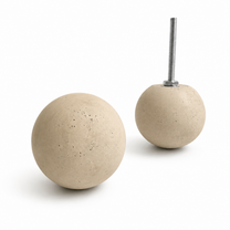 Creamy beige 1.75-inch globe concrete drawer pull