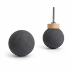 Dark gray 1.75-inch globe concrete drawer pull with spacer
