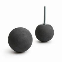 Dark gray 1.75-inch globe concrete drawer pull