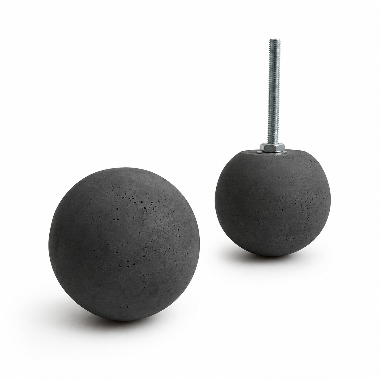 Dark gray 1.75-inch globe concrete drawer pull