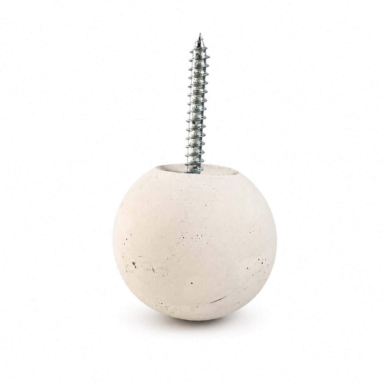 Creamy gray 1.75-inch Globe concrete wall hook
