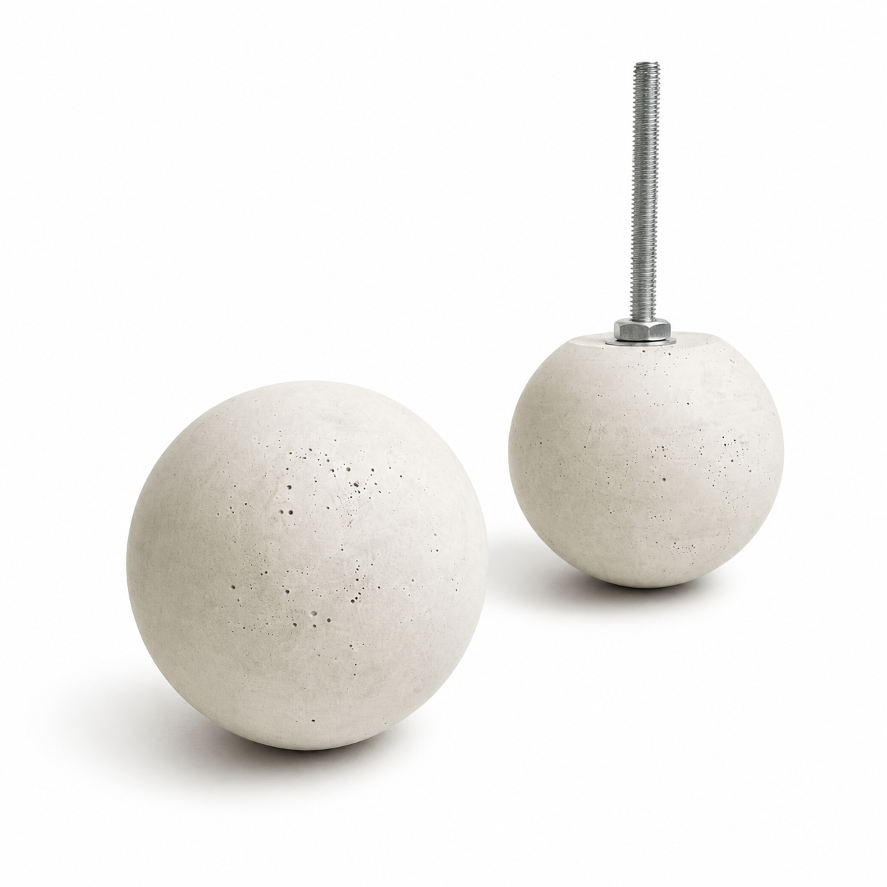 Creamy gray 1.75-inch globe concrete drawer pull