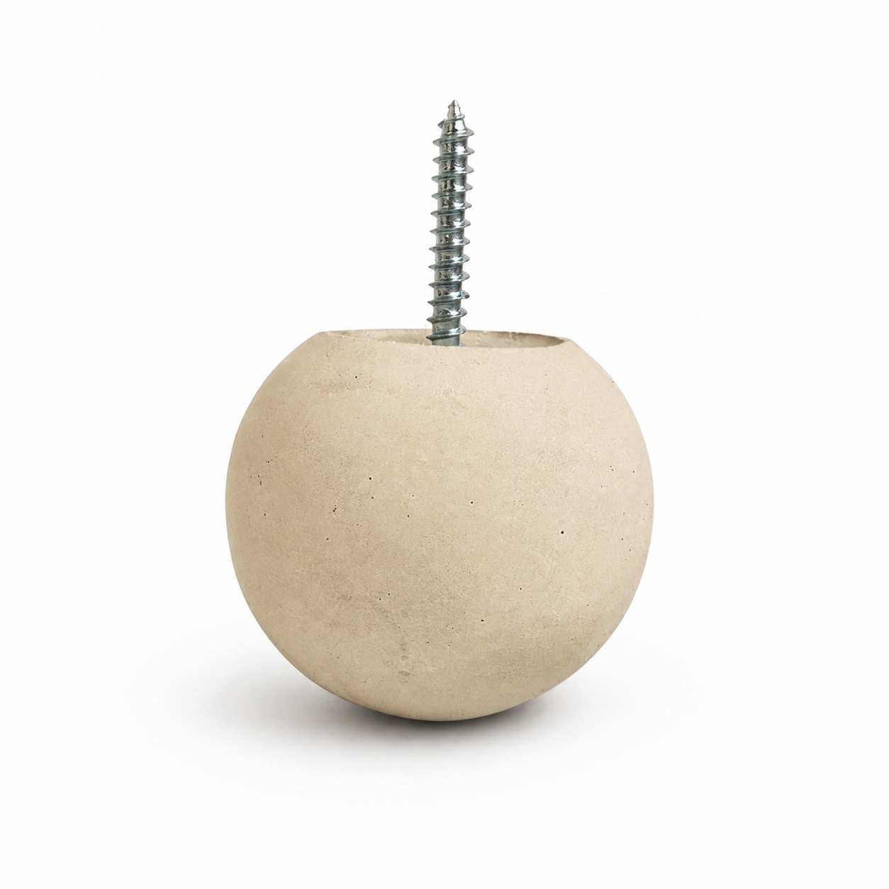 Creamy beige 2.25-inch Globe concrete wall hook