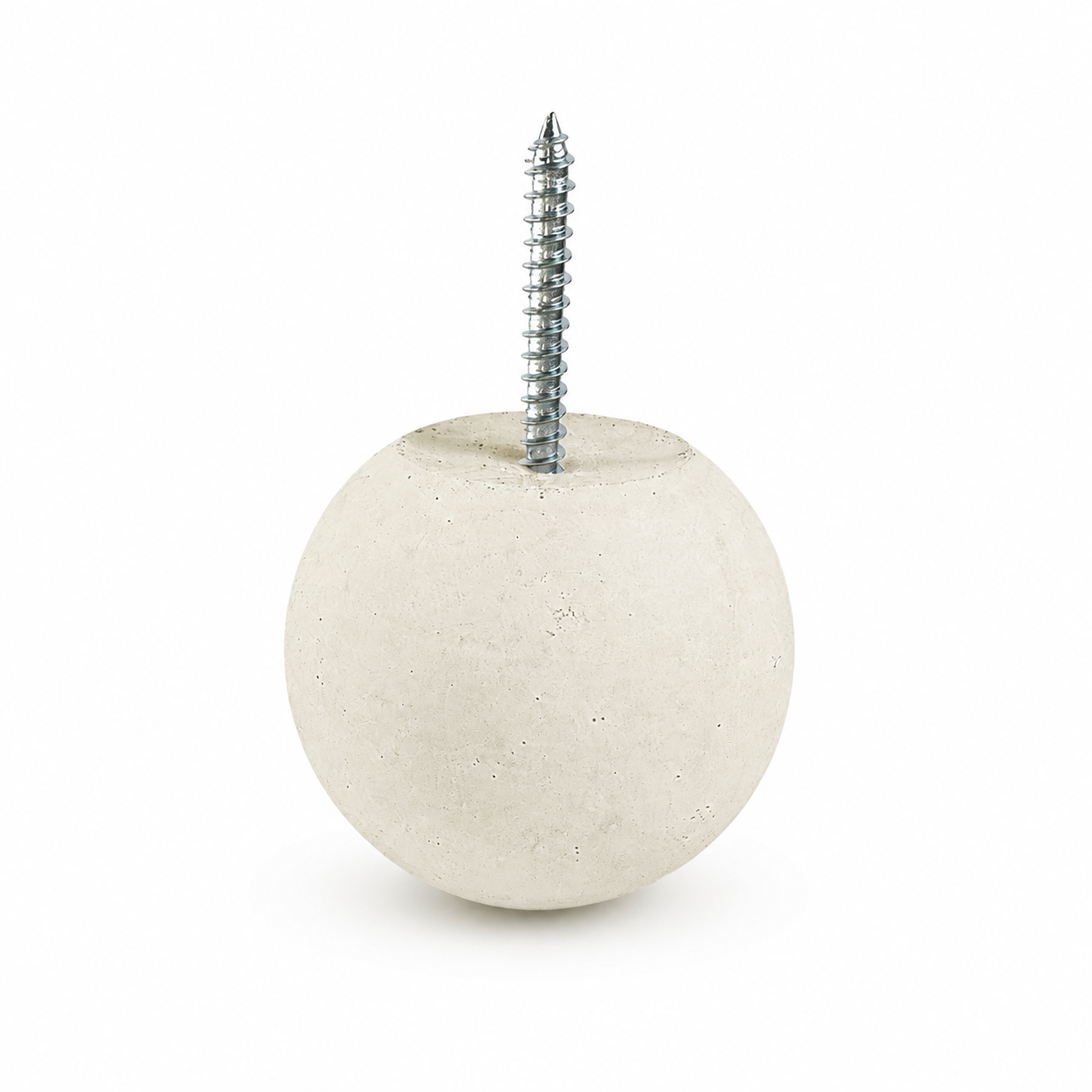 Creamy gray 2.5-inch Globe concrete wall hook