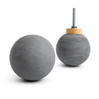 Bluish gray 2-inch globe concrete drawer pull with spacer