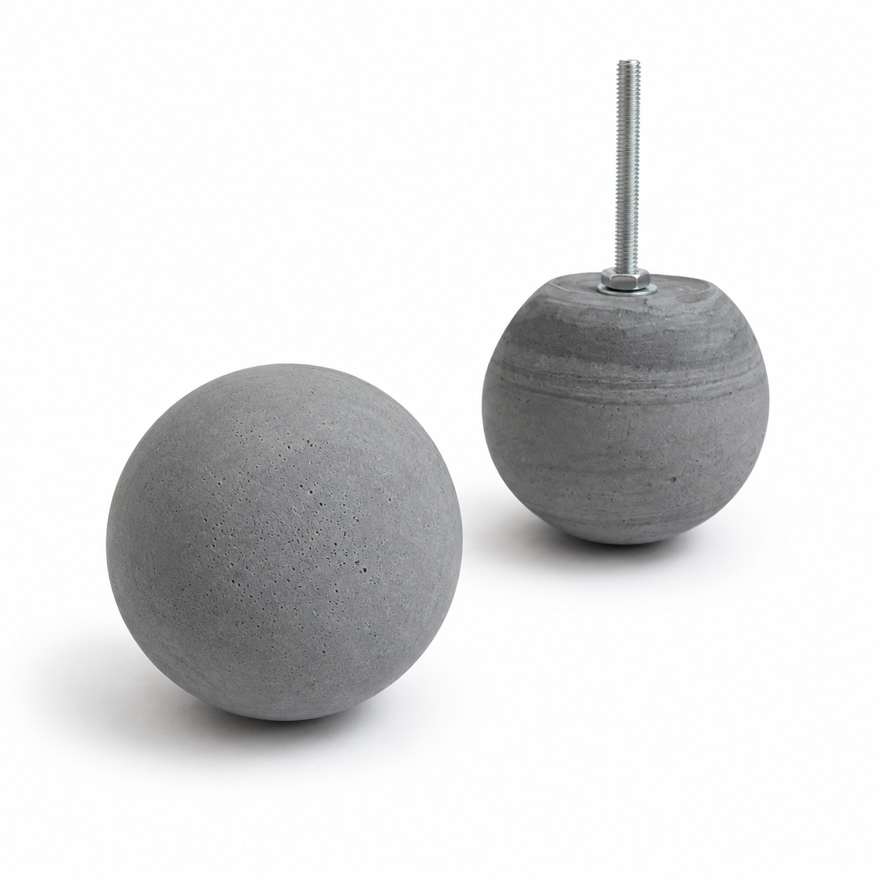 Bluish gray 2-inch globe concrete drawer pull