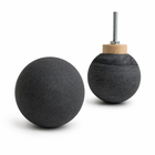 Dark gray 2-inch globe concrete drawer pull with spacer