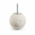 Creamy gray 2-inch Globe concrete wall hook