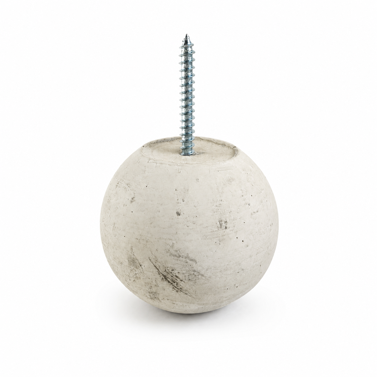 Creamy gray 2-inch Globe concrete wall hook