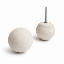 Creamy gray 2-inch globe concrete drawer pull
