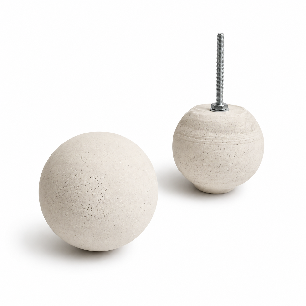 Creamy gray 2-inch globe concrete drawer pull