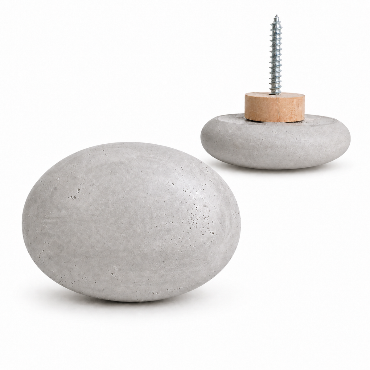 River Pebble Concrete Knob &amp; Wall Hook