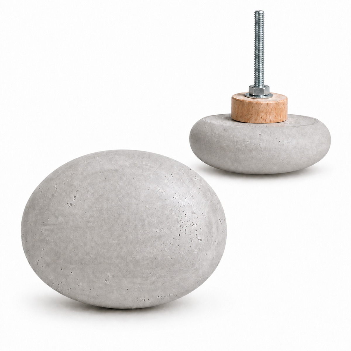 River Pebble Concrete Knob &amp; Wall Hook