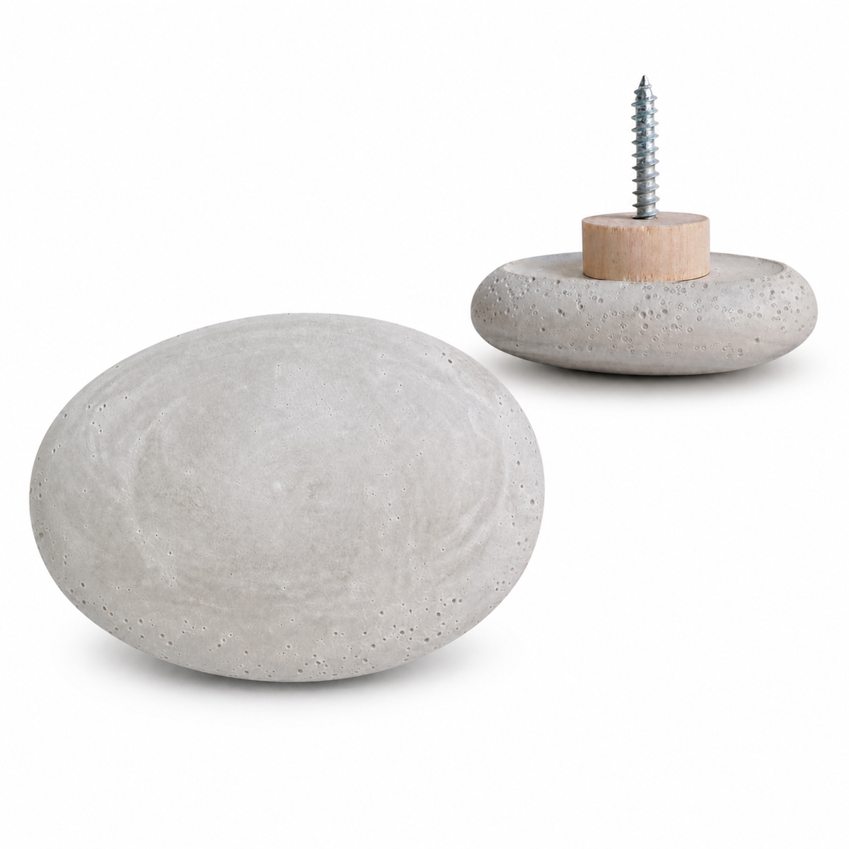 River Pebble Concrete Knob &amp; Wall Hook
