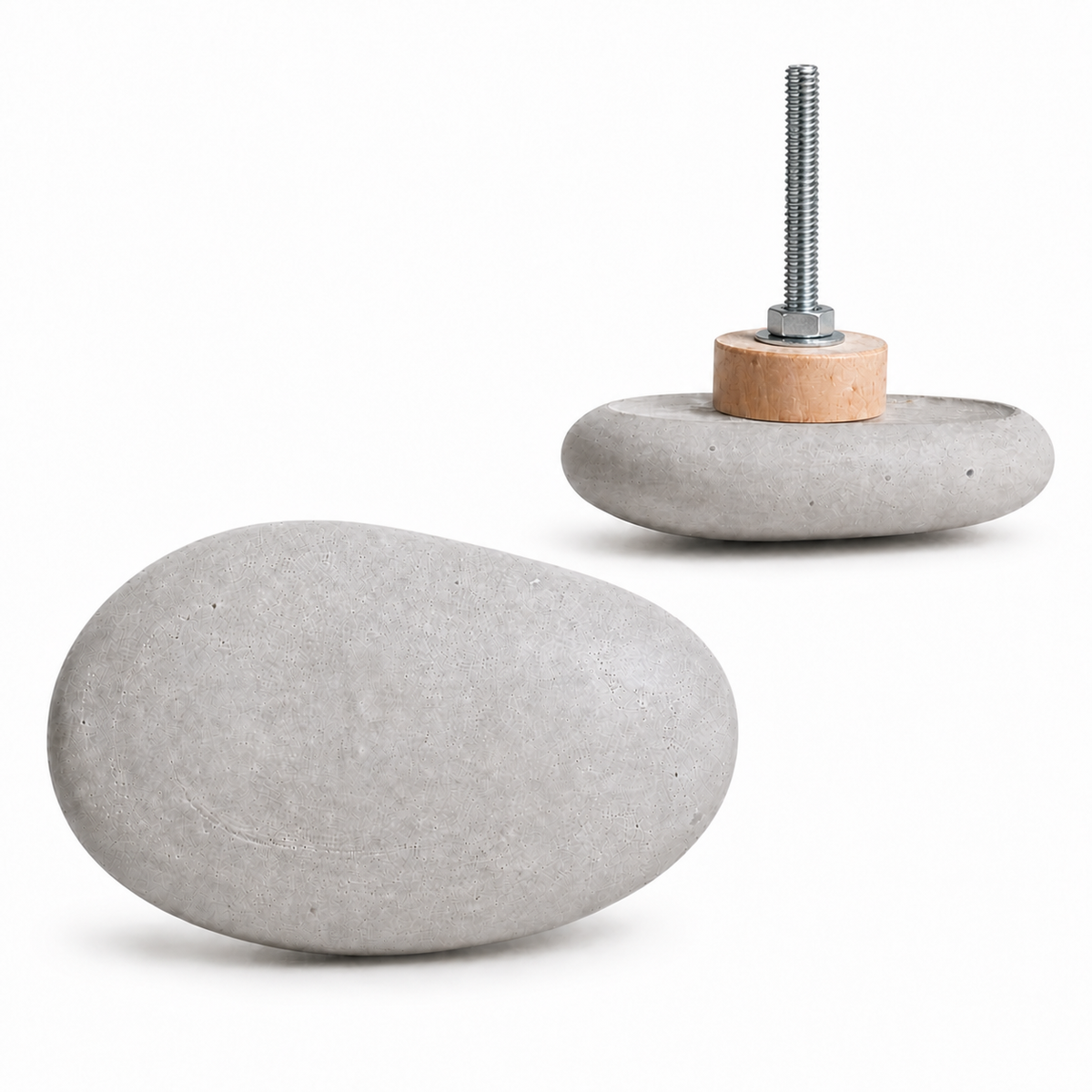 River Pebble Concrete Knob &amp; Wall Hook