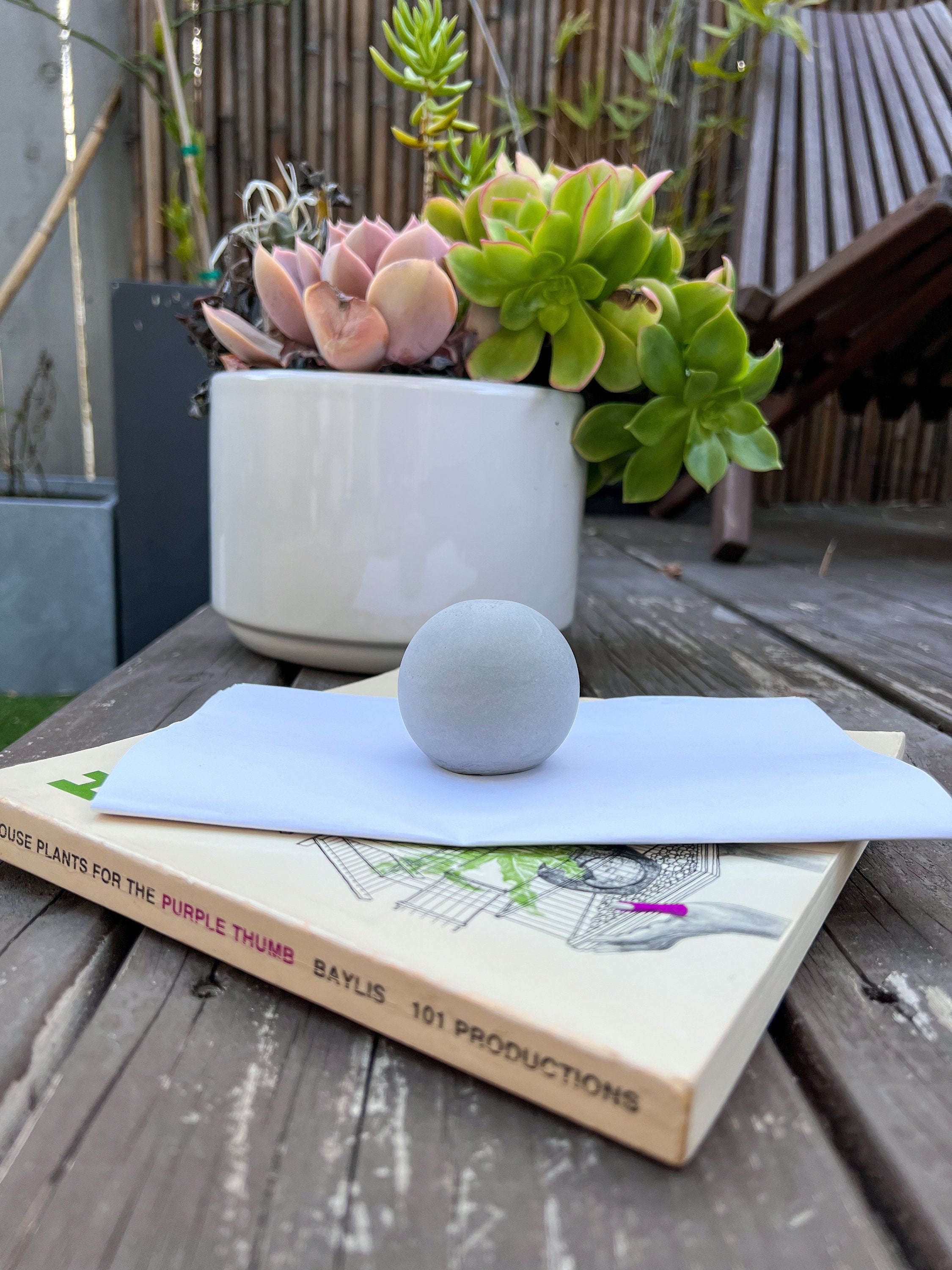 Concrete Paper Weight Sphere - 2.24"