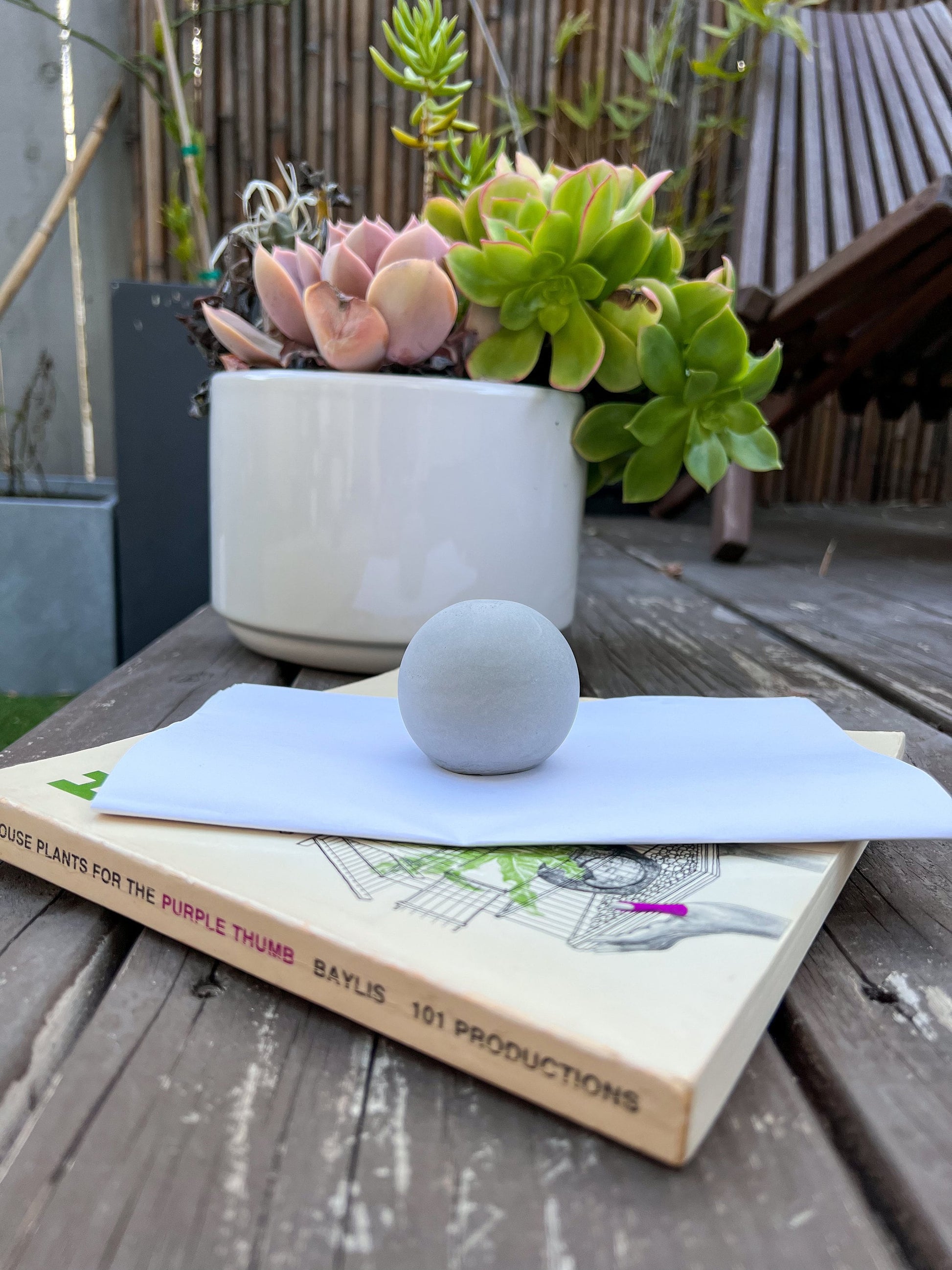 Concrete Paper Weight, Cement Sphere, Letter Press, Cement Decor, Minimalist Decor, Garden Ornament, Concrete Sculpture, Shelf Decor, Modern