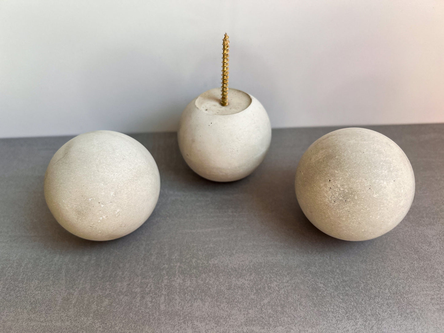 Round Cement Hook, Sphere Knob, Hat Hook, Modern Hook, Decorative Peg, Entryway Coat Hook, Wall Storage, Ball Hanger, Natural