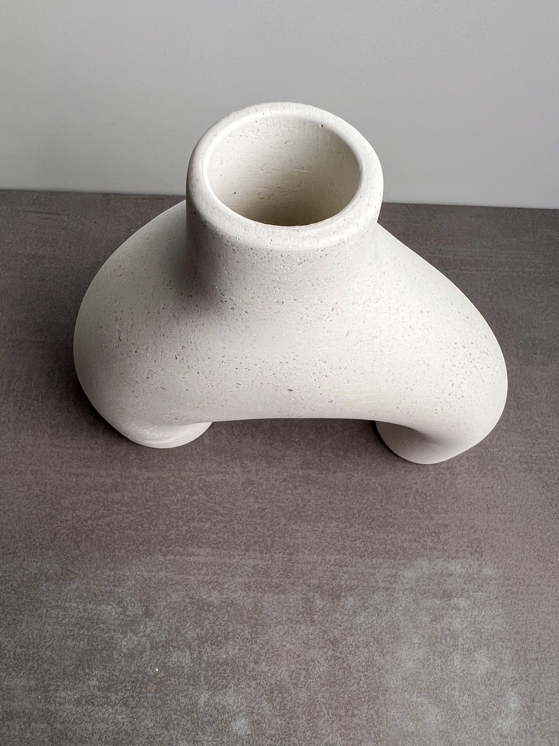 Nordic Style Vase, Concrete Vase, Asymmetrical Modern Vase, Minimalist Vase, White Vase, Vase Decor, Minimalist Vase, Nordic Decor, Minimal