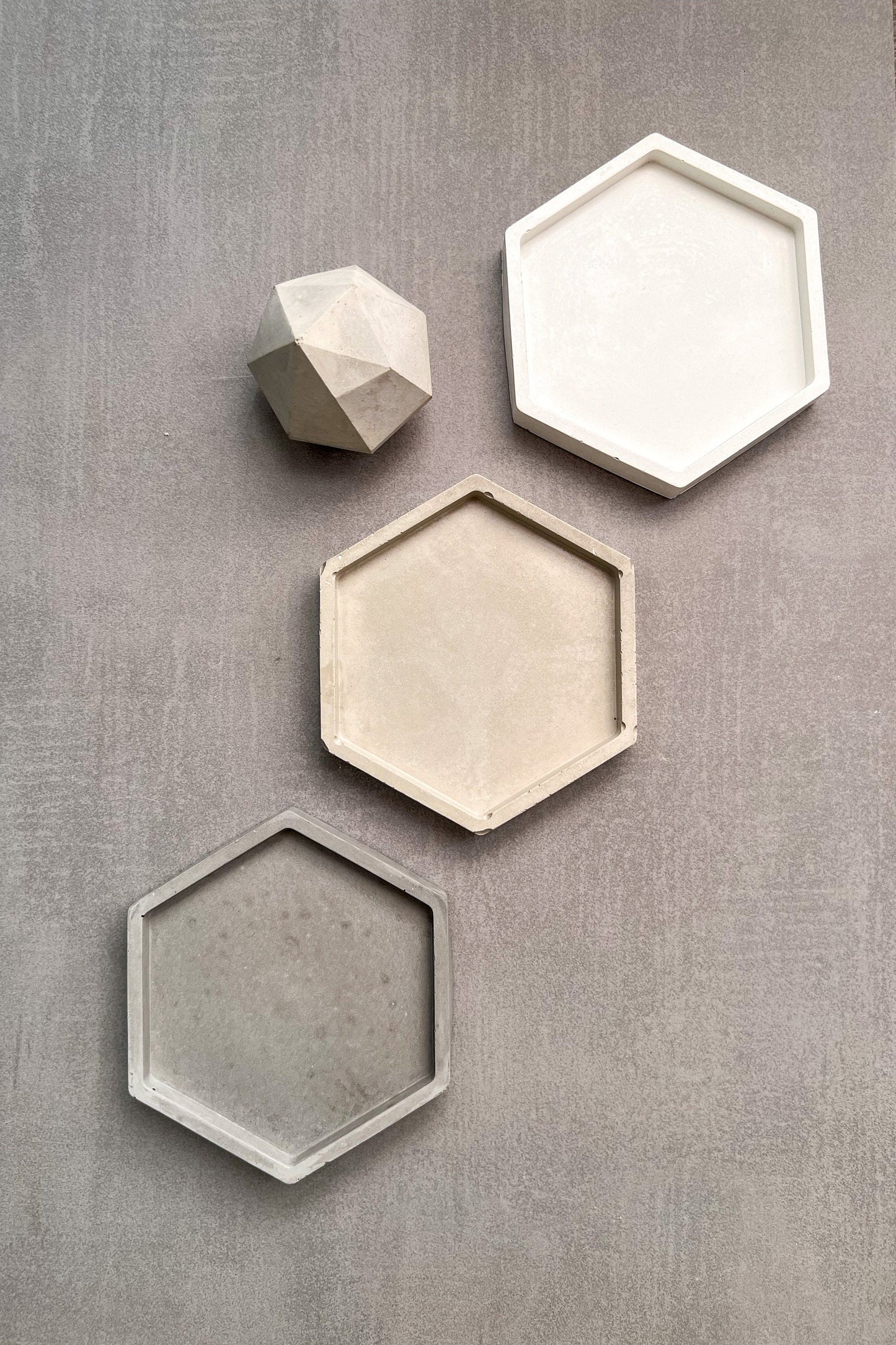 Hexagon Concrete Tray, Plant Tray, Jewelry Holder, Ring Holder, Geometric, Minimalist decor, Modern Tray, Drainage Tray, Concrete Coaster