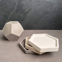 Hexagon Concrete Tray, Plant Tray, Jewelry Holder, Ring Holder, Geometric, Minimalist decor, Modern Tray, Drainage Tray, Concrete Coaster