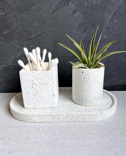 Speckled Oval Concrete Tray, Decorative Stone Tray, Jewelry Holder, Vanity Decor, Cement Tray, Makeup Organizer, Jewlery Dish, Bathroom Tray