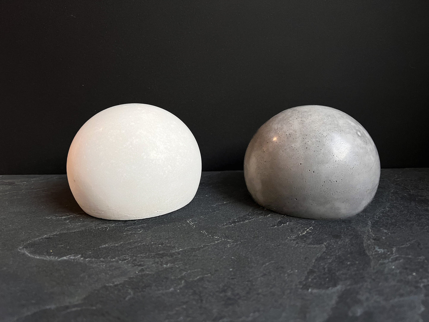 Concrete Sphere Bookend, Round Ball Sculpture, Stone Shelf Decor, Cement Orb Paperweight, Industrial Book Holder, Minimalist Office Decor