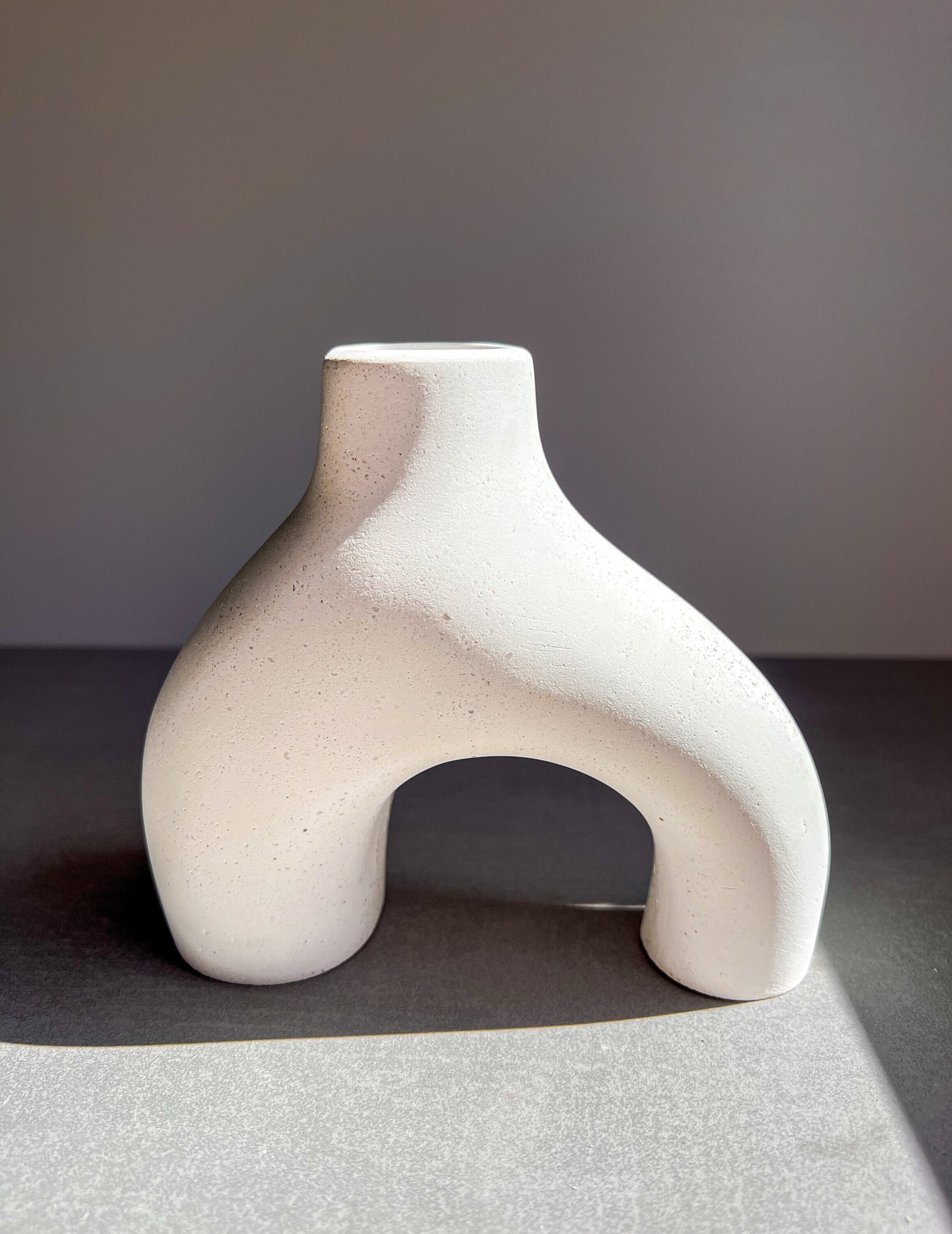 Nordic Style Vase, Concrete Vase, Asymmetrical Modern Vase, Minimalist Vase, White Vase, Vase Decor, Minimalist Vase, Nordic Decor, Minimal