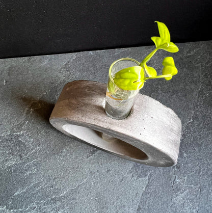 Concrete Bud Vase, Cement Donut Vase, Irregular Test Tube Vase, Propagation Station, Asymmetrical Vase, Minimalist Dried Flower Vase