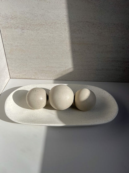 Large Oval Concrete Tray, Decorative Tray, Jewelry Display, Minimalist Cement Tray, Coffee Table Tray, Jewlery Tray, Bathroom Tray, Handmade