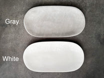 Large Oval Concrete Tray, Decorative Tray, Jewelry Display, Minimalist Cement Catchall, Table Decor, Scandi Organizer, Bathroom Bottle Tray