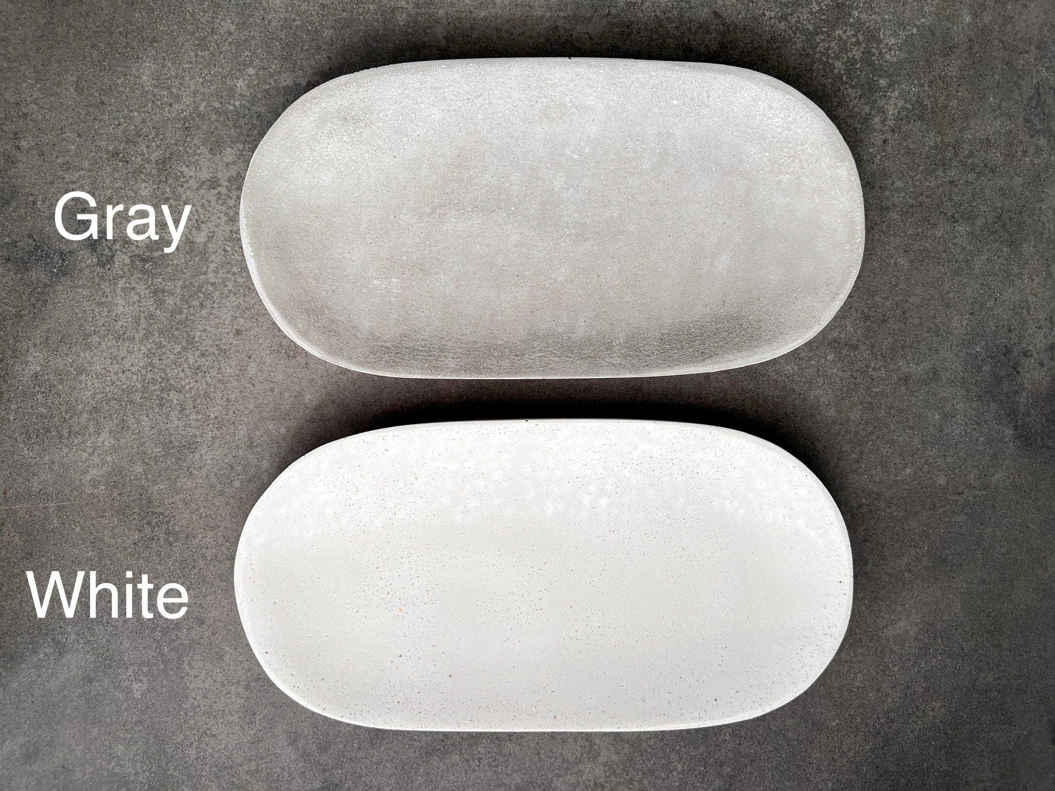 Large Oval Concrete Tray, Decorative Tray, Jewelry Display, Minimalist Cement Catchall, Table Decor, Scandi Organizer, Bathroom Bottle Tray