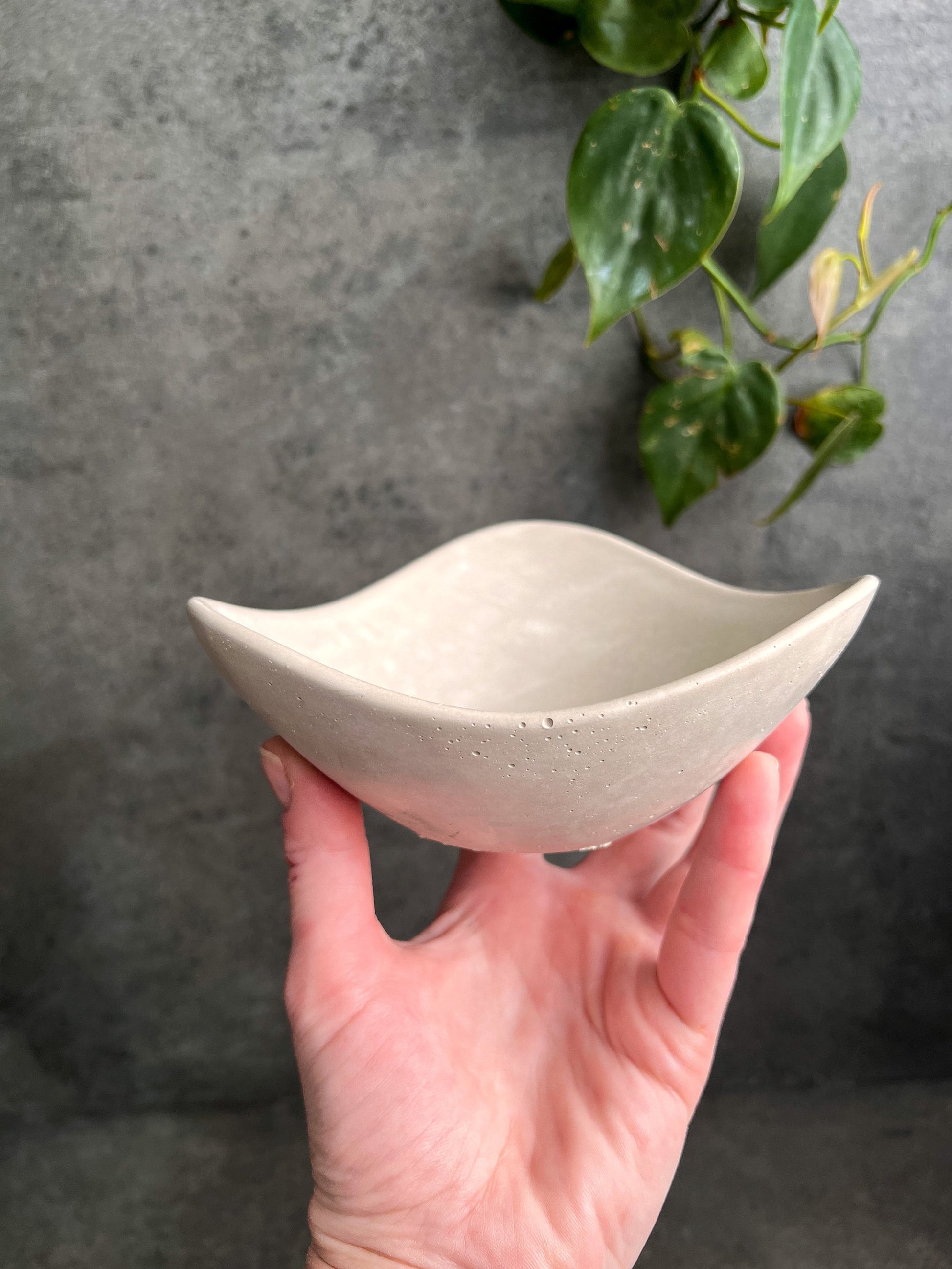 Wavy Concrete Bowl, Minimalist Bowl, Concrete Decor, Cement Catchall, Bowl for Coffee Table, Irregular Dish, Decorative Bowl, Trinket Bowl