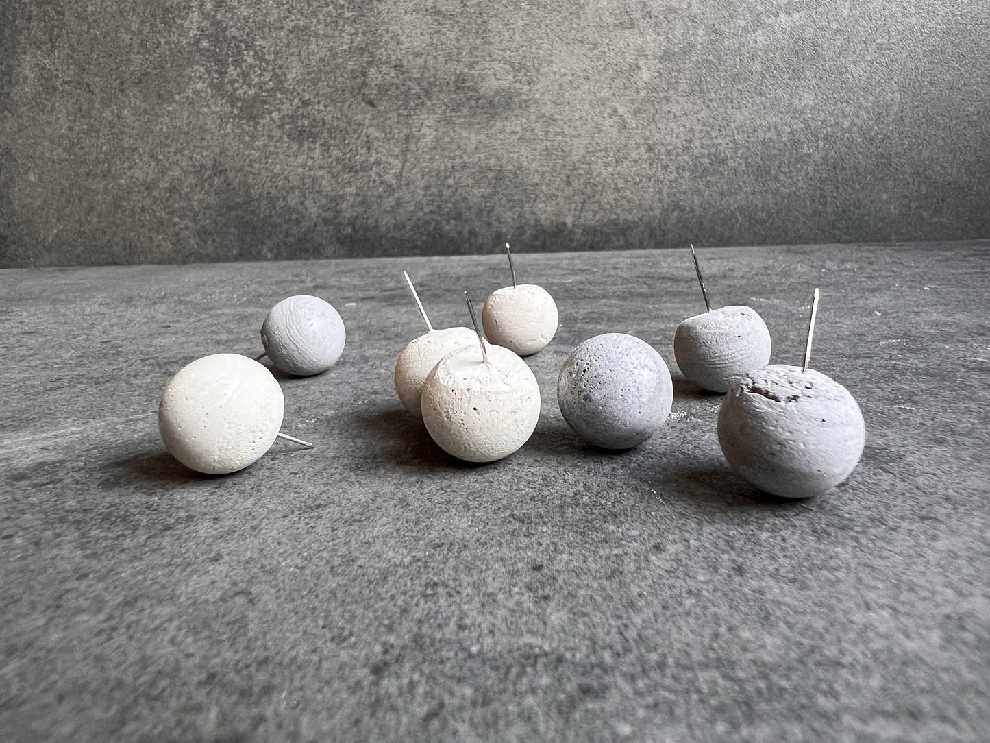 Concrete Ball Push Pins, Minimalist Thumb Tacks, Modern Office Decor, Cement Push Buttons, Pin Board Pins, Cork Board Needle Pins, Map Pins