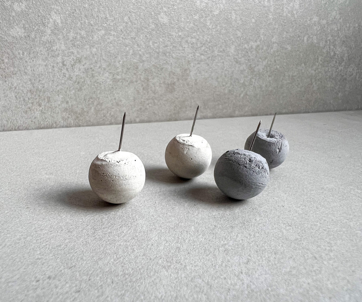 Concrete Ball Push Pins, Minimalist Thumb Tacks, Modern Office Decor, Cement Push Buttons, Pin Board Pins, Cork Board Needle Pins, Map Pins