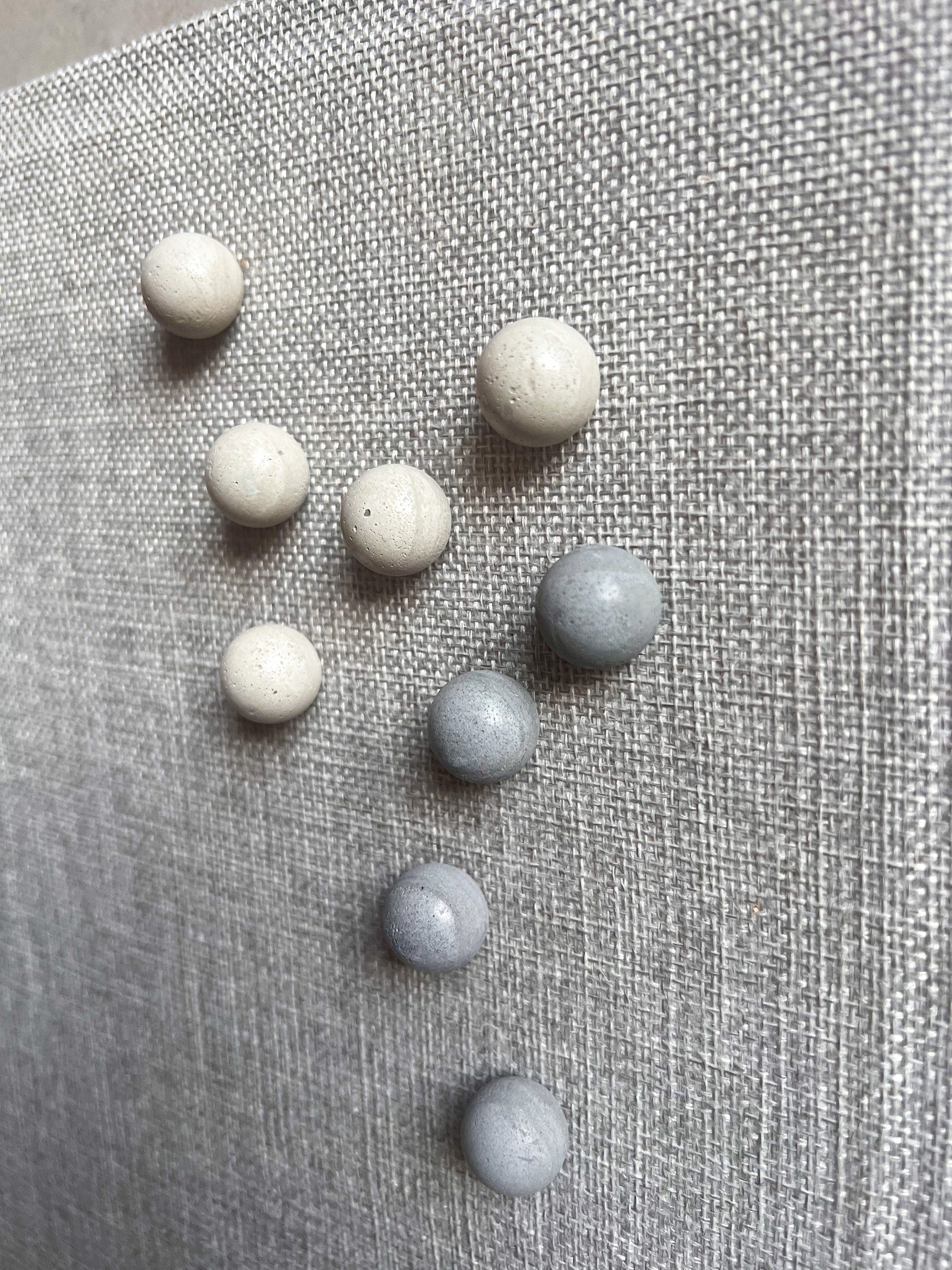 Concrete Ball Push Pins - Set of 10