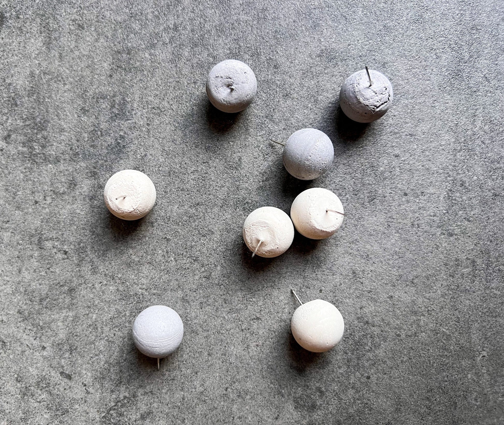 Concrete Ball Push Pins, Minimalist Thumb Tacks, Modern Office Decor, Cement Push Buttons, Pin Board Pins, Cork Board Needle Pins, Map Pins