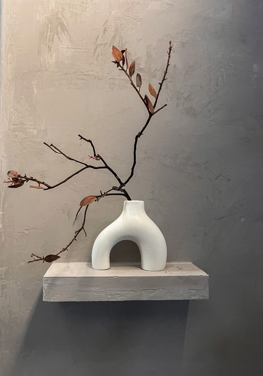 Nordic Style Vase, Concrete Vase, Asymmetrical Modern Vase, Minimalist Vase, White Vase, Vase Decor, Minimalist Vase, Nordic Decor, Minimal