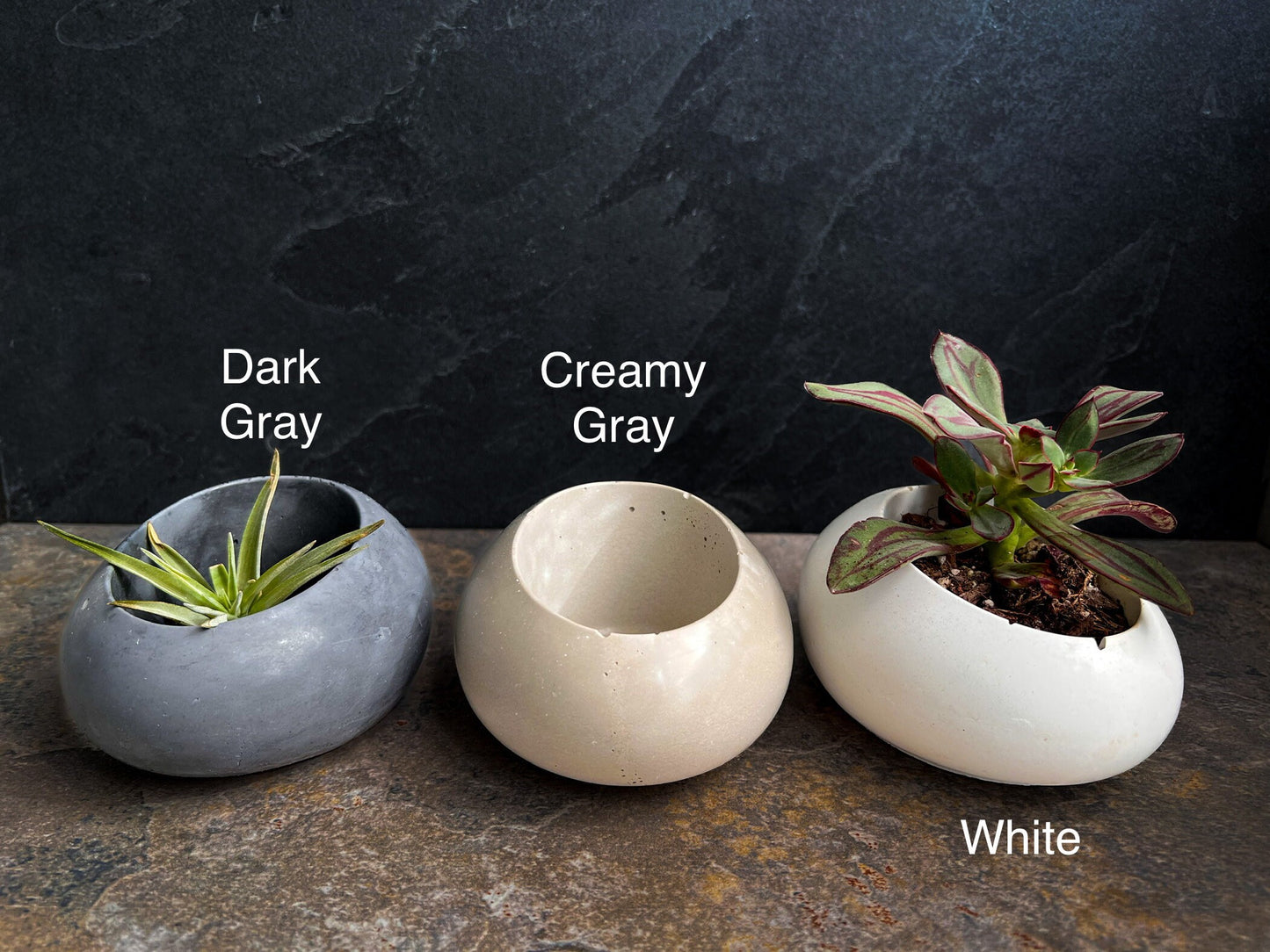 Concrete Minimalist Planter, Slanted Pot, Table Centerpiece, Asymmetrical Pot, Succulent Planter, Decorative Pot, Modern Pot, Nordic, Pebble