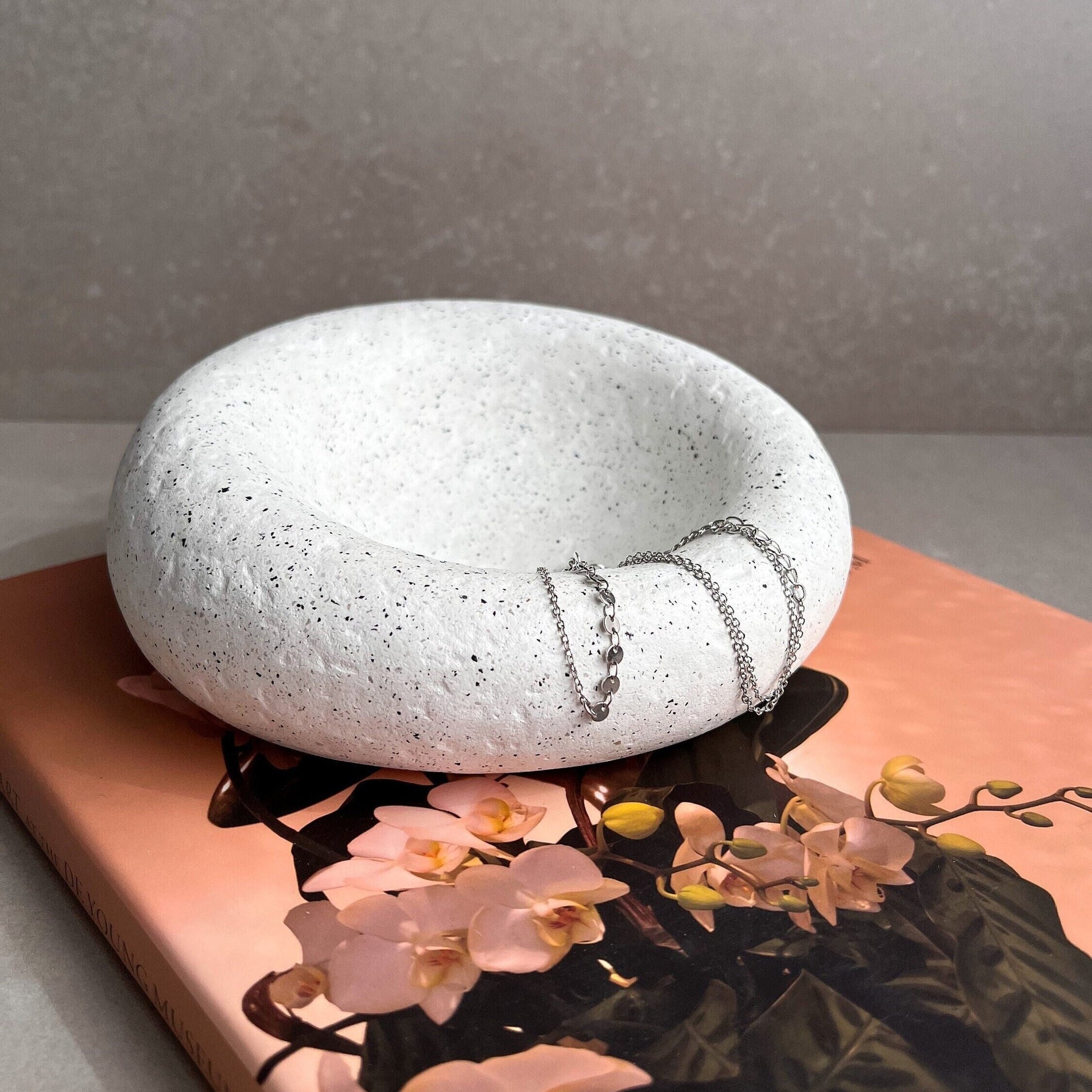 Asymmetrical Bubble Bowl, Concrete Cloud Tray, Pebble Tray, Catch All Tray, Irregular Jewelry Display, Chunky Dish, Chubby Trinket Tray