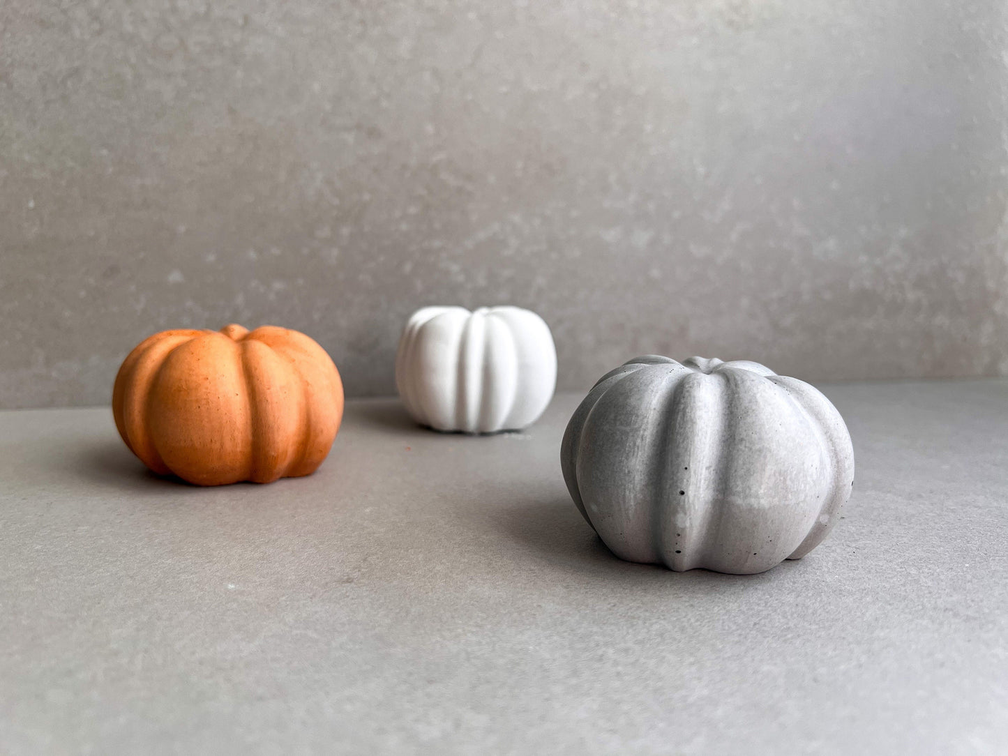 Small Concrete Pumpkin, Cement Fall Decor, Minimalist Thanksgiving Table Accent, Halloween Ornament, Stone Pumpkin Statue, Autumn Home Decor